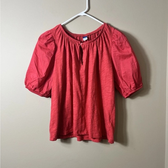 NWT Old Navy Cherry Tomato Puff Sleeve Knit Short Sleeve Top Size Small Cotton - Picture 3 of 10